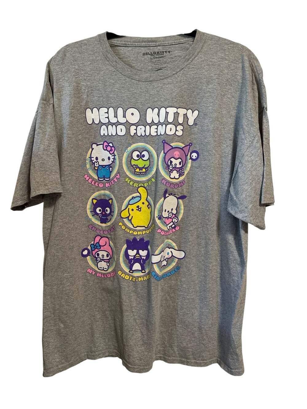 Bioworld Sanrio Hello Kitty and Friends Graphic T-Shirt Gray XL